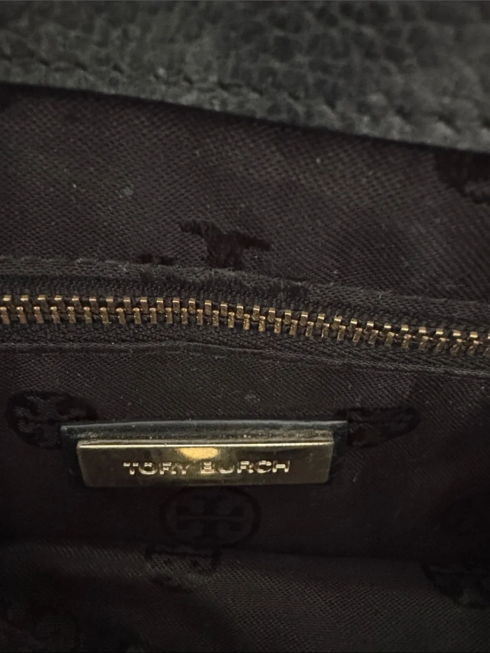 Tory Burch Black Pebbled Leather Crossbody with Gold Logo - Picture 8 of 9